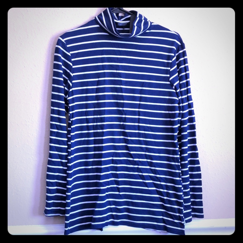 Top. Open Back. Blue & White